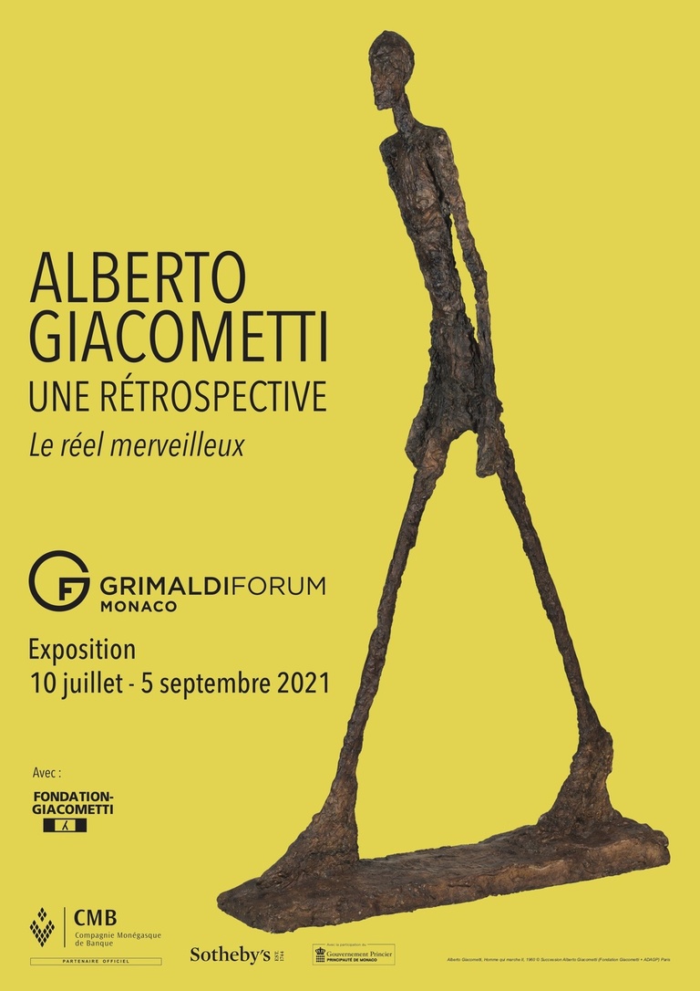 Fondation Giacometti -  Grimaldi forum, Monaco - "Alberto Giacometti, une retrospective. Le réel merveilleux", jusqu'au 29 août 