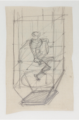 Fondation Giacometti -  [Skeleton in a cage, project for the Frontispiece for Les pieds dans le plat by René Crevel]