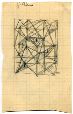 Fondation Giacometti -  [Squelette dans une cage, projet pour le frontispice des Pieds dans le plat de René Crevel]