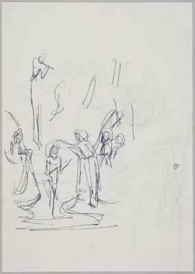 Fondation Giacometti -  Copies d'après Autoportrait, Baigneurs et Le Grand Pin de Paul Cézanne