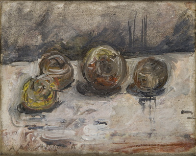 Fondation Giacometti -  [Quatre pommes sur une table]