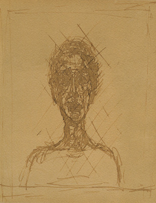 Fondation Giacometti -  [Head of Woman] recto / [Bust of Man, erased] verso
