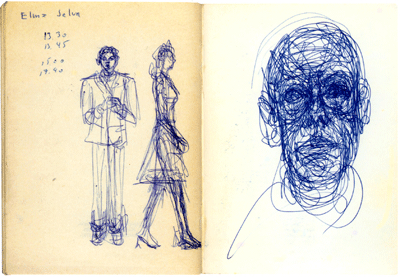 Fondation Giacometti -  [Drawings on the book Adieu la Passerose de Léna Leclercq, Paris : éditions Stock 1962]