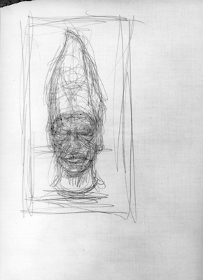 Fondation Giacometti -  [D'après une sculpture égyptienne : tête d'Amenemhet III]