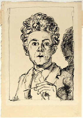 Fondation Giacometti -  [Autoportrait à la plume]