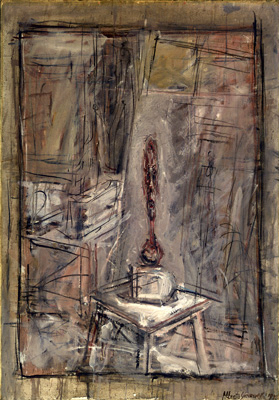 Fondation Giacometti -  [Pleaster head in the studio]