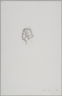 Fondation Giacometti -  [Head of Marie-Laure de Noailles in profile (recto)] / [Drawing for the text Le Rêve, le Sphinx et la mort de T.]