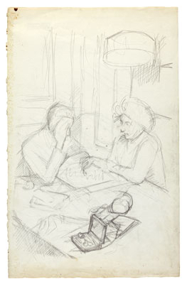 Fondation Giacometti -  [Annetta and an unidentified person playing halma]
