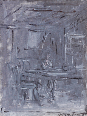 Fondation Giacometti -  Personnage assis à une table