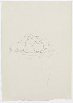 Fondation Giacometti -  [Têtes d'enfants, face et profil] (recto) / [Assiette de pommes] (verso)