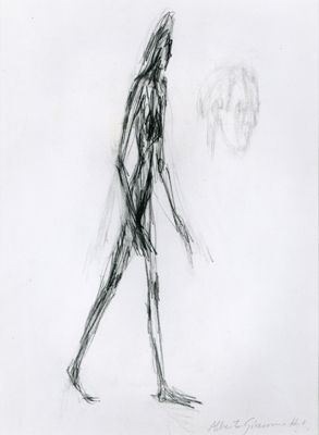 Fondation Giacometti -  [Walking Woman and Head of a Man, three-quarter view] (recto) / [Bust](verso)