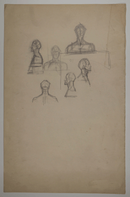 Fondation Giacometti -  [Six bustes de face et de profil]