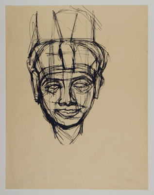 Fondation Giacometti -  [After a Egyptian Sculpture : Head of Mout]