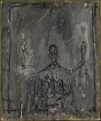 Fondation Giacometti -  [Buste d'homme et deux figures, de face et de profil]
