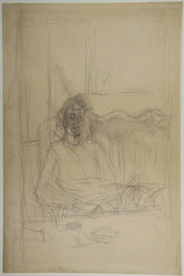 Fondation Giacometti -  [Annette assise sur un canapé]