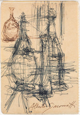 Fondation Giacometti -  [Still-life with jugs] (recto) / [Inscriptions] (verso)