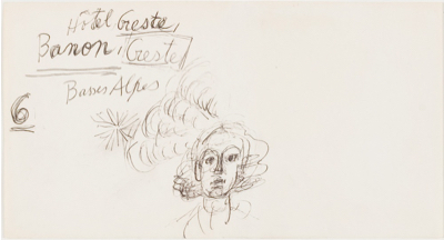 Fondation Giacometti -  [Head of a woman and notes]
