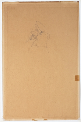 Fondation Giacometti -  Etude de nu [allongé sur le dos, les bras coisés derrière la tête]