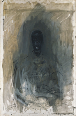 Fondation Giacometti -  [Dark Head] (painted over a portrait of Yanaihara from 1957)