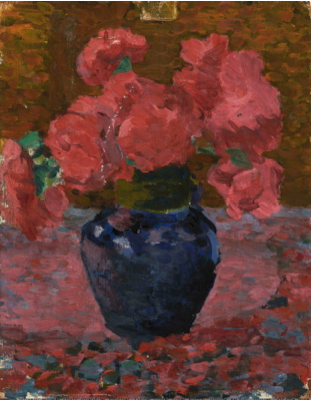 Fondation Giacometti -  Bouquet dans un vase (recto)-Bouquet dans un vase (verso)