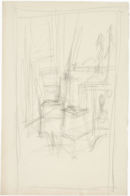 Fondation Giacometti -  [La Chaise] (recto) / [Homme qui marche, fragment] (verso)