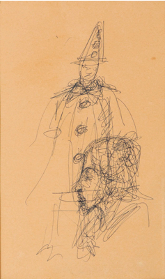 Fondation Giacometti -  [Silhouette de Pierrot et tête de profil]