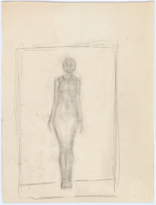 Fondation Giacometti -  Nu debout dans un cadre (recto) / Composition abstraite (verso)