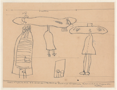 Fondation Giacometti -  Copie d'après des dessins d'enfants faits à la craie sur le trottoir du Boulevard Villemain