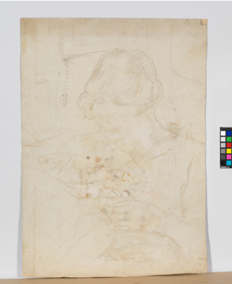 Fondation Giacometti -  D'après van Eyck, Adoration de l'agneau mystique (recto) / Ottilia Cousant (verso)