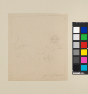 Fondation Giacometti -  Animal I (dessin pour l'illustration d'André Breton, L'Air de l'eau)