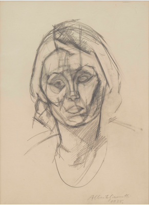 Fondation Giacometti -  Portrait de femme (recto) / Projet pour une sculpture (verso)