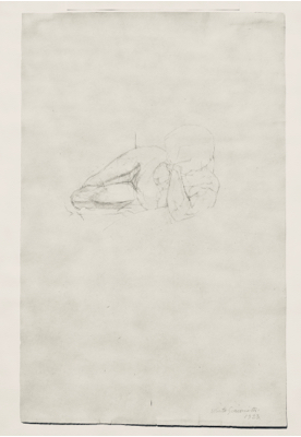 Fondation Giacometti -  Étude de nu allongé (recto)/Étude de nu assis (verso)
