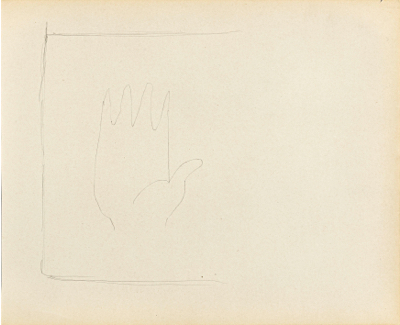 Fondation Giacometti -  La fée de sel (recto) / La main (verso), dessins pour l'Air de l'eau